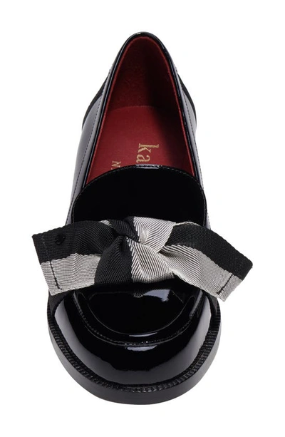 Kate Spade 24mm Bow-detail Leather Loafers In Black Multi.