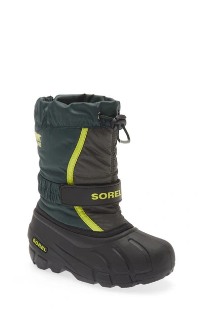 Shop Sorel Kids' Flurry Weather Resistant Snow Boot In Spruce/ Grill