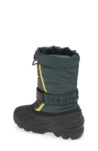 Shop Sorel Kids' Flurry Weather Resistant Snow Boot In Spruce/ Grill
