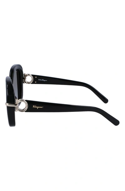 Shop Ferragamo 54mm Gradient Rectangular Sunglasses In Black
