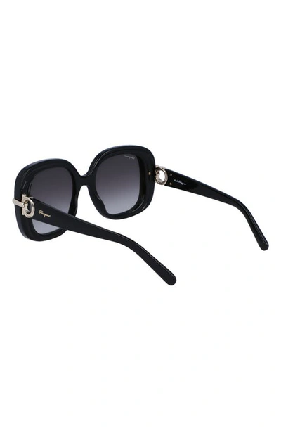 Shop Ferragamo 54mm Gradient Rectangular Sunglasses In Black