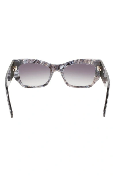 Ferragamo 54mm Modified Rectangular Sunglasses In Marble Grey