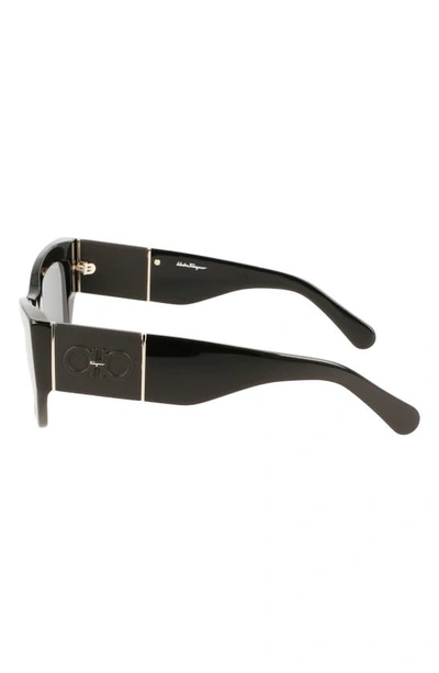 Ferragamo 54mm Modified Rectangular Sunglasses In Black
