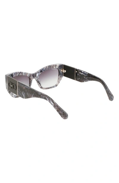 Ferragamo 54mm Modified Rectangular Sunglasses In Marble Grey