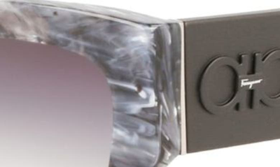 Ferragamo 54mm Modified Rectangular Sunglasses In Marble Grey