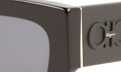 Ferragamo 54mm Modified Rectangular Sunglasses In Black