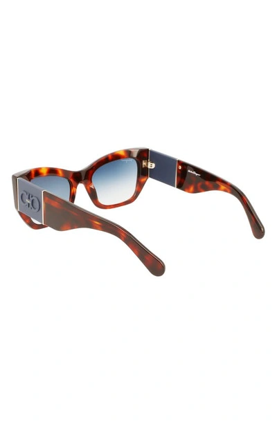 Ferragamo 54mm Modified Rectangular Sunglasses In Red Tortoise