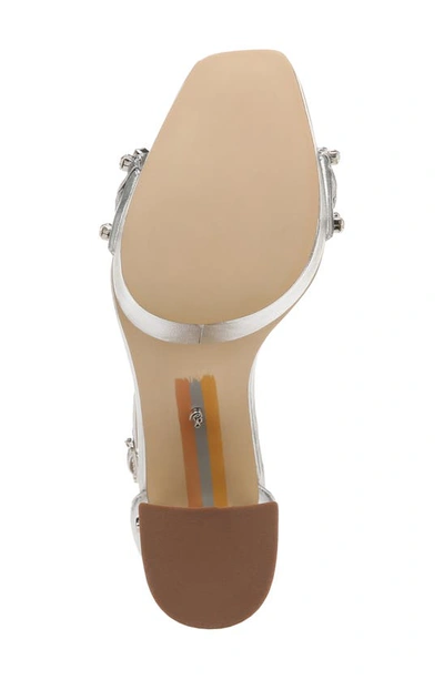 Shop Sam Edelman Ninette Ankle Strap Platform Sandal In Soft Silver