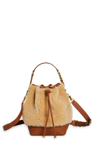 Saint Laurent Women's Emmanuelle Small Bucket Bag In Shearling And