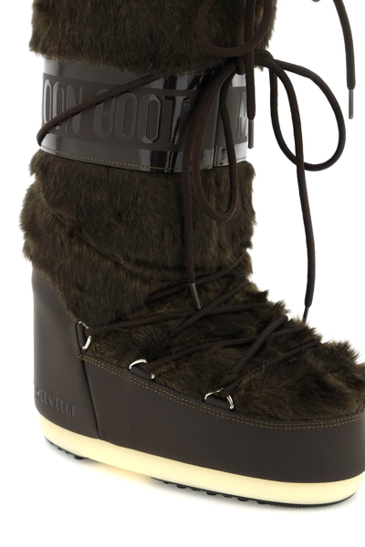 Shop Moon Boot Snow Boots Icon Faux Fur In Brown