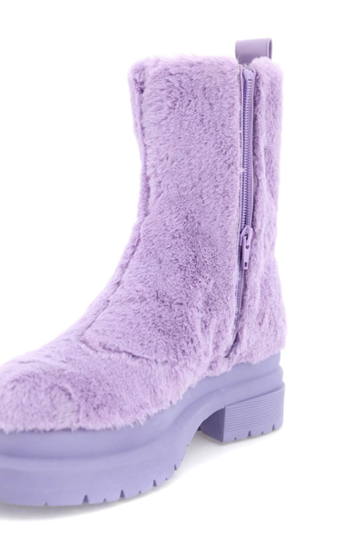 Shop Jw Anderson Faux Fur Ankle Boots In Purple