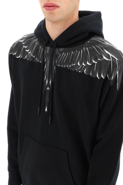 Shop Marcelo Burlon County Of Milan Icon Wings Hoodie In Black,grey