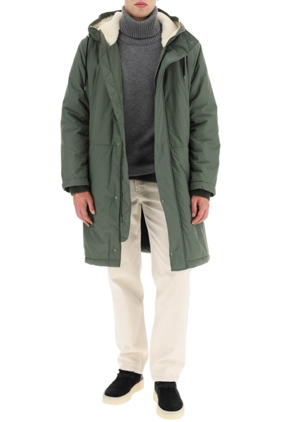 Shop Apc 'hector' Parka In Green