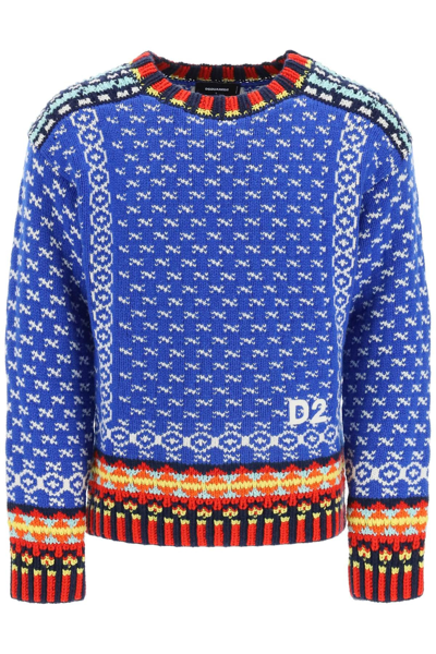 Dsquared2 Mount Logan Pullover In Blue