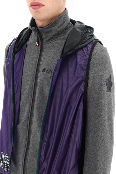 Shop Moncler Sweatshirt With Vest In Grey,purple,black