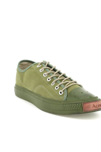 Shop Acne Studios Cotton Canvas Sneakers In Green