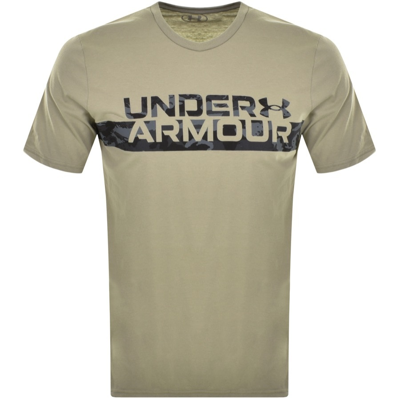 Shop Under Armour Camo Stripe Logo T Shirt Khaki
