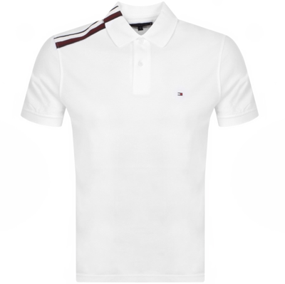 Shop Tommy Hilfiger Global Stripe Polo T Shirt White