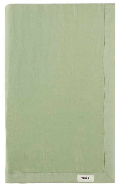 Shop Tekla Green Linen Table Cloth In Ducks Egg