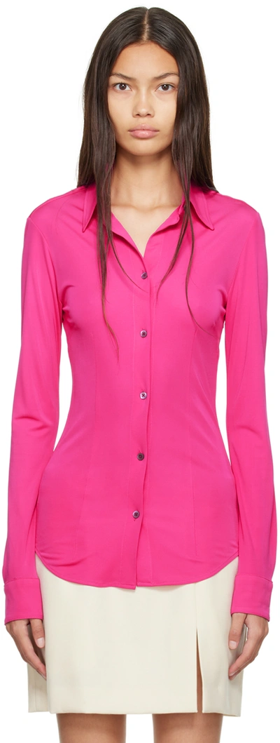Shop Dries Van Noten Pink Button-down Shirt In 304 Fuchsia