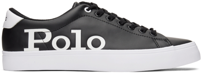 Shop Polo Ralph Lauren Black Longwood Sneakers In Black/white Polo