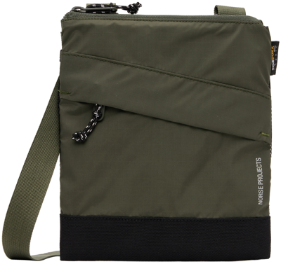 Shop Norse Projects Khaki Paneled Messenger Bag In Ivy Green