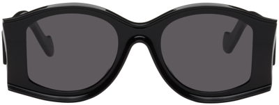 Shop Loewe Black Paula's Ibiza Sunglasses In Shiny Black / Smoke
