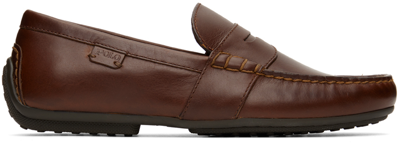 Shop Polo Ralph Lauren Brown Reynold Penny Loafers In Deep Saddle Tan