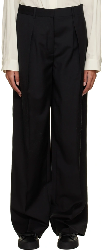 Shop The Row Black Marce Trousers In Onx Onyx