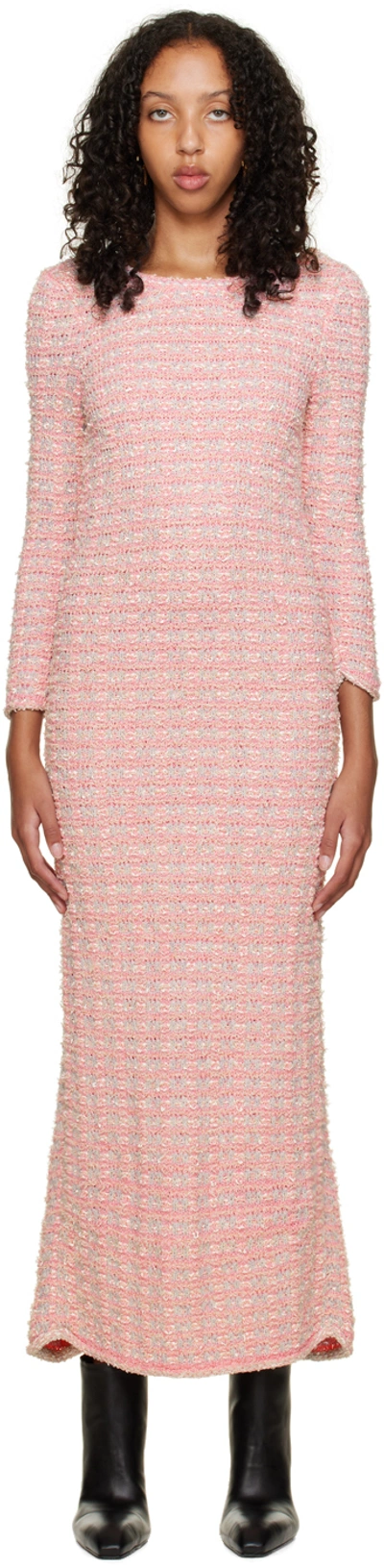 Shop Balenciaga Pink Back-to-front Midi Dress In 5000 Pink