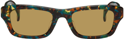 Shop Kenzo Tortoiseshell Rectangular Sunglasses In Coloured Havana / Ro