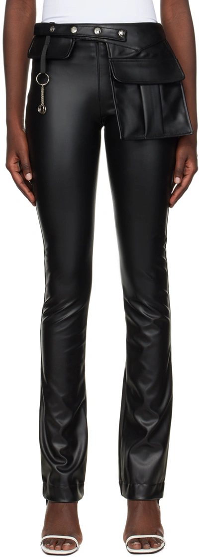 Coperni Explorer Faux Leather Skinny Trousers In Black