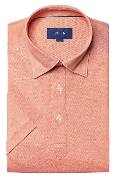 Shop Eton Contemporary Fit Oxford Piqué Polo In Orange