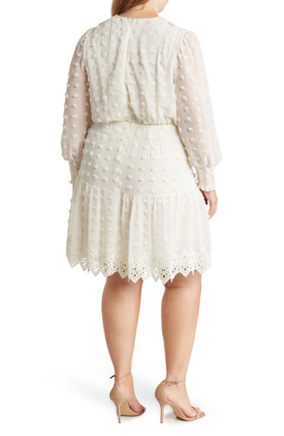 By Design Rina Lace Long Sleeve Dress In Ivory