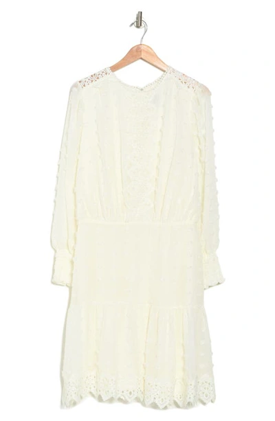 By Design Rina Lace Long Sleeve Dress In Ivory