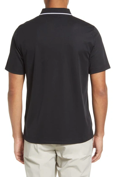 Shop Ted Baker Galton Tipped Cotton Blend Polo In Black