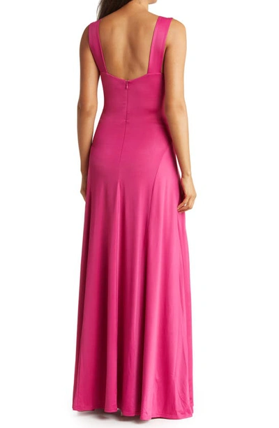 Love By Design Geneva V-neck Sleeveless Maxi Dress In Fuchsia Red