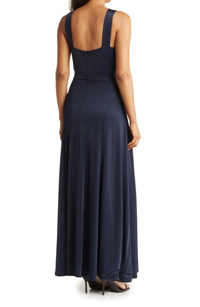 Shop Love By Design Geneva V-neck Sleeveless Maxi Dress In Navy Blazer