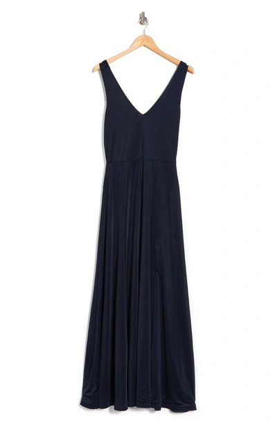 Shop Love By Design Geneva V-neck Sleeveless Maxi Dress In Navy Blazer
