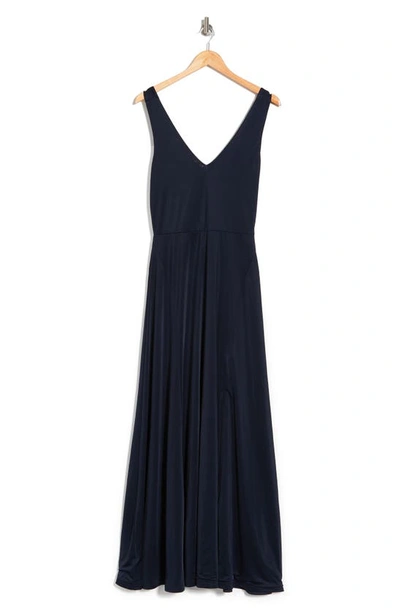 Love By Design Geneva V-neck Sleeveless Maxi Dress In Navy Blazer