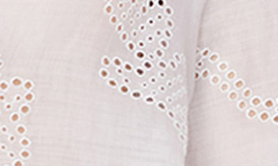 Frame Embroidered Eyelet Button-up Shirt In Blanc