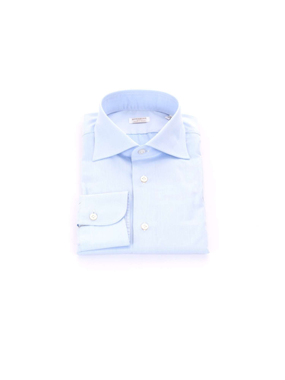 Shop Borriello Napoli Men's Light Blue Cotton Shirt