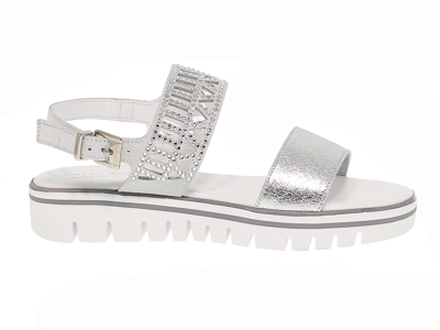 Shop Pasquini Calzature Women's Silver Leather Sandals