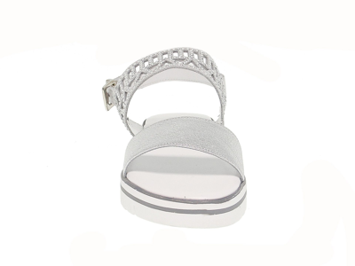 Shop Pasquini Calzature Women's Silver Leather Sandals