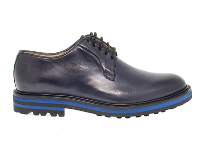 Shop Artisti E Artigiani Men's Blue Leather Lace-up Shoes
