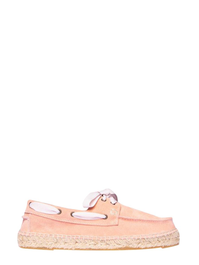 Manebi Hamptons Pink Leather Lace-up Shoes In Pink