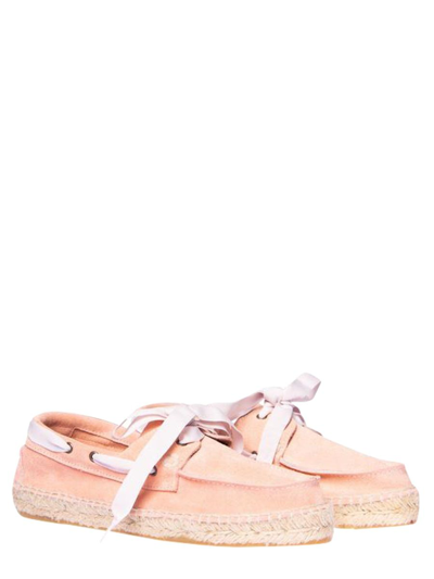 Manebi Hamptons Pink Leather Lace-up Shoes In Pink