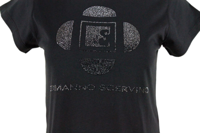 Shop Ermanno Scervino Women's Black Cotton T-shirt