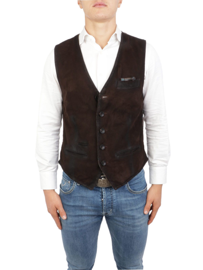 The Jack Leathers Men's Brown Leather Vest | ModeSens