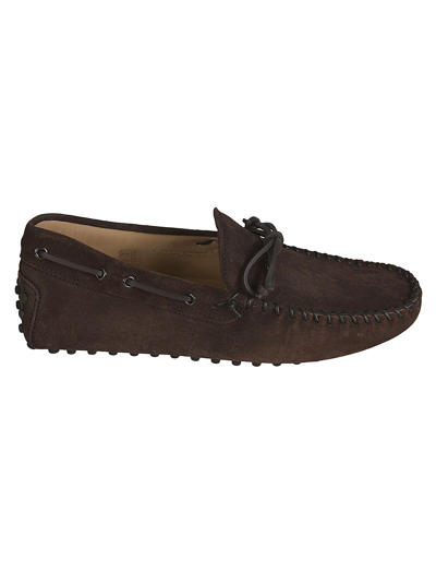 Shop Tod's Men's Brown Suede Loafers